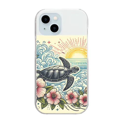 ウミガメ Clear Smartphone Case