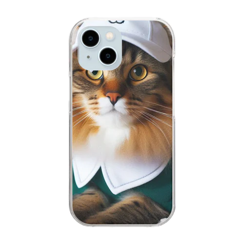 猫ゴルファー Clear Smartphone Case