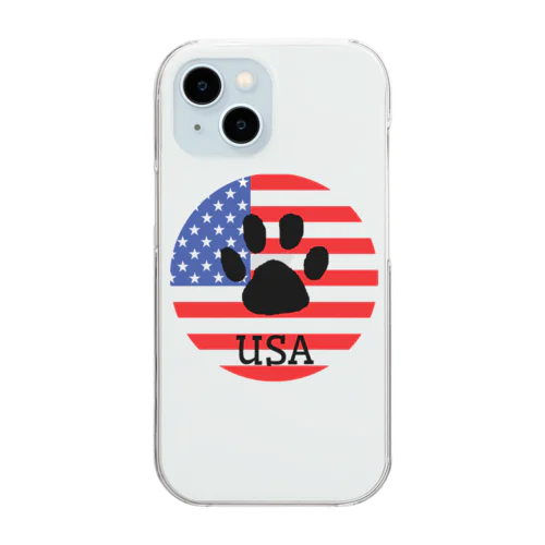 USA/Dog paw Clear Smartphone Case