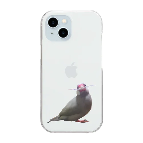 羽持ち文鳥くん Clear Smartphone Case