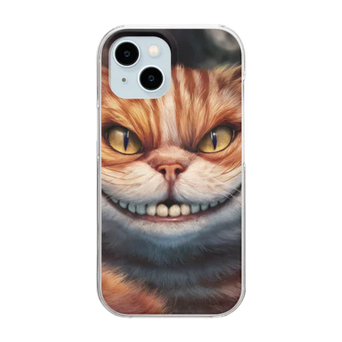 AI身を潜めるチェシャ猫 Clear Smartphone Case