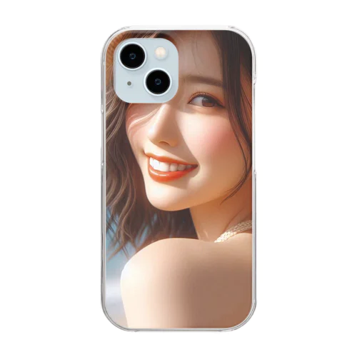 海辺の美女 Clear Smartphone Case