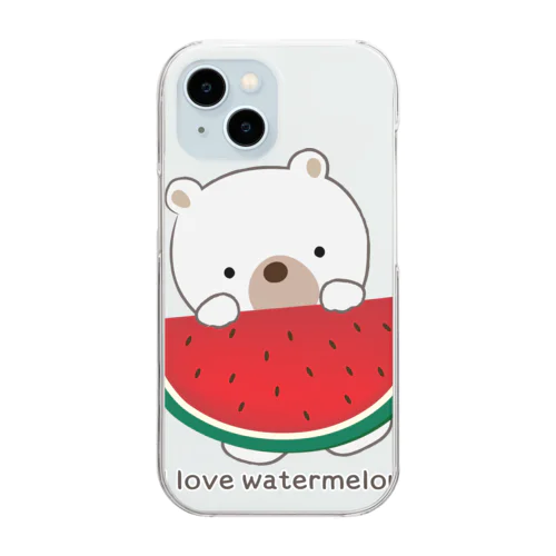 I love watermelon クリアスマホケース