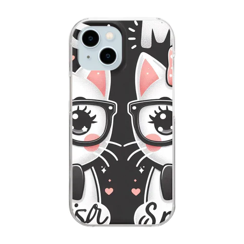 可愛い男女の猫たち Clear Smartphone Case