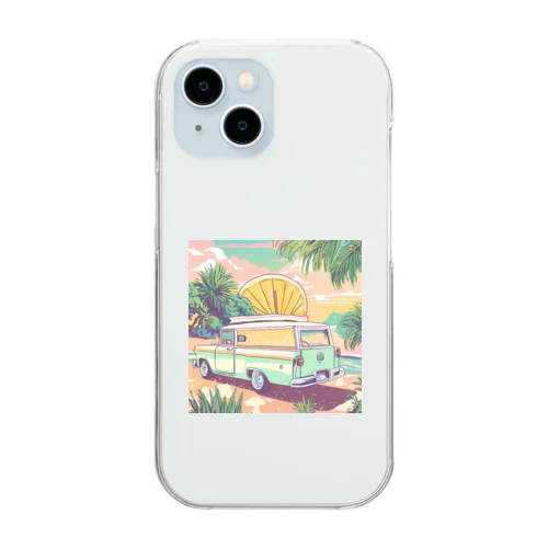 オレンジな夏を乗せて Clear Smartphone Case