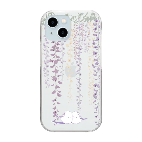 もふもふシマエナガ　藤　クリアスマホケース Clear Smartphone Case
