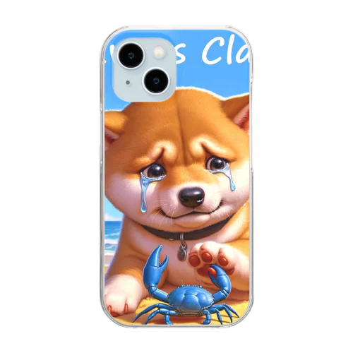 Paw vs Claw 涙の豆柴 Clear Smartphone Case