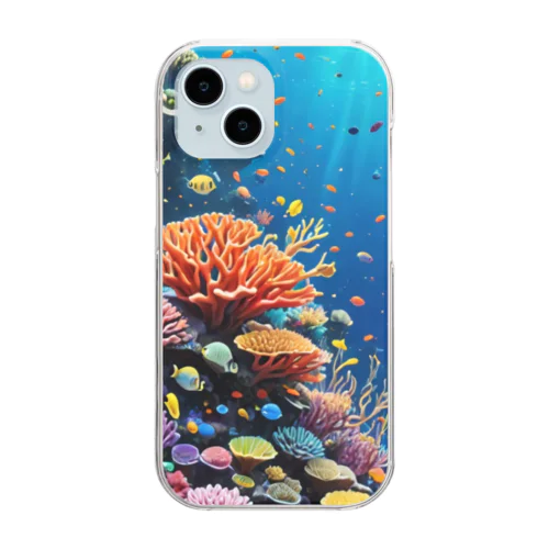 蒼いサンゴ礁 Clear Smartphone Case