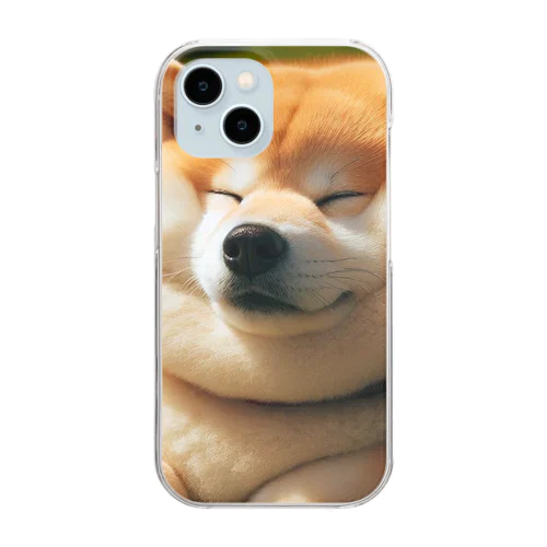 くつろぎすぎた柴犬 Clear Smartphone Case