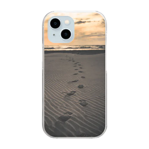 on the sand Clear Smartphone Case