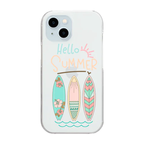 Hello Summer タイポグラフィ グラフィックデザイン Clear Smartphone Case