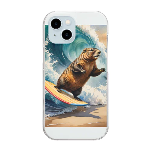 Surfing Woodchuck Clear Smartphone Case