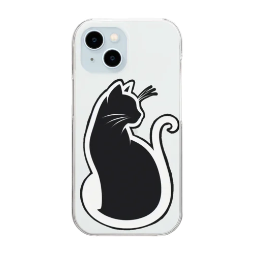 黒猫シルエットⅠ Clear Smartphone Case