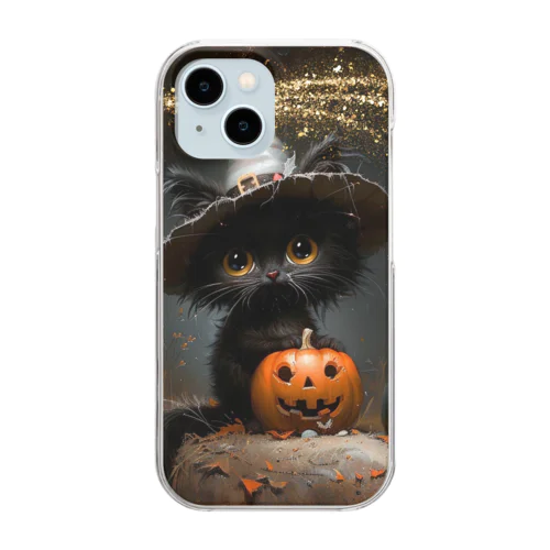黒猫ちゃんのハロウィン Clear Smartphone Case
