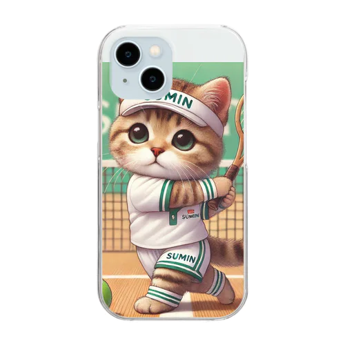 テニスCat Clear Smartphone Case