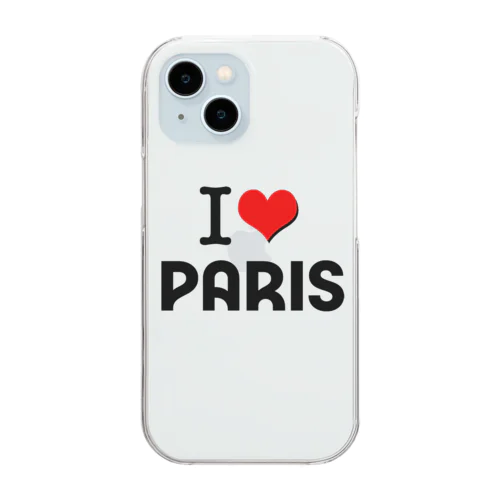 I LOVE　PARIS　PARIS2024　パリ クリアスマホケース