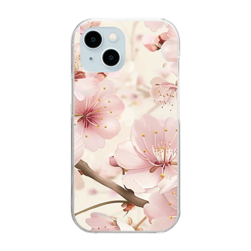 淡いピンクの桜の花4 Clear Smartphone Case