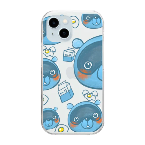 あおだぬきになっちゃった Clear Smartphone Case