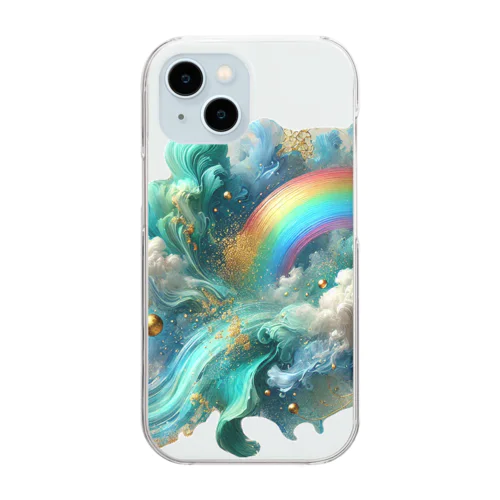 虹とお空の雲 Clear Smartphone Case