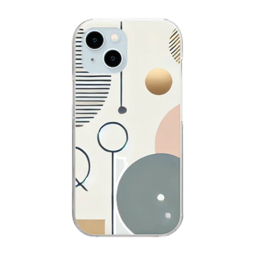 「パステルジオメトリック・デザイン」 Clear Smartphone Case