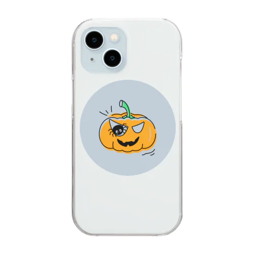 かぼちゃ、クモ、ハロウィン、絵文字 Clear Smartphone Case