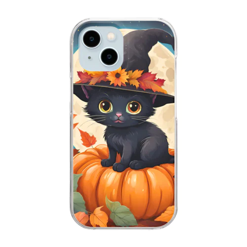 ハロウィン猫 Clear Smartphone Case