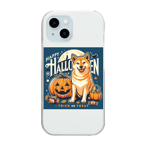 DOG x HALLOWEEN 03🟦(濃色用) Clear Smartphone Case