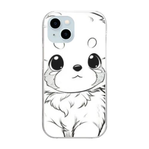 ラインアート　レッサーパンダ Clear Smartphone Case