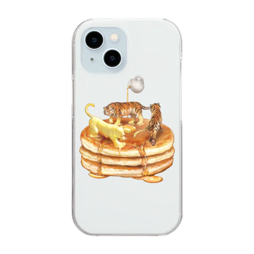 虎とバターとホットケーキ Clear Smartphone Case