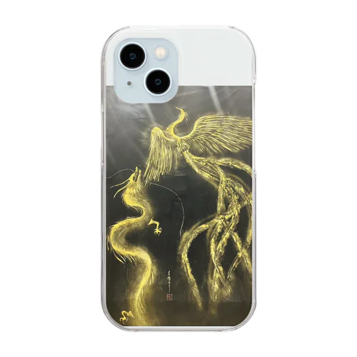 昇龍と鳳凰 Clear Smartphone Case