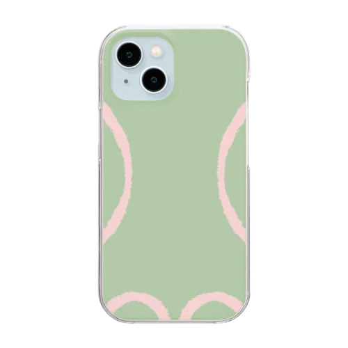 和柄　円　さくらもち Clear Smartphone Case