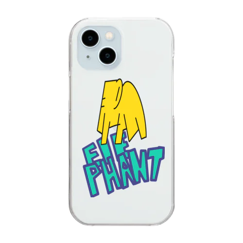 幸せのゾウ 【文字付き】 Clear Smartphone Case