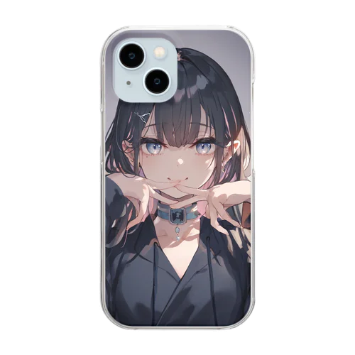 『黒髪の女の子』 Clear Smartphone Case