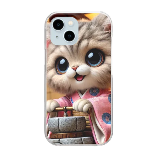 matcha　Cat Clear Smartphone Case