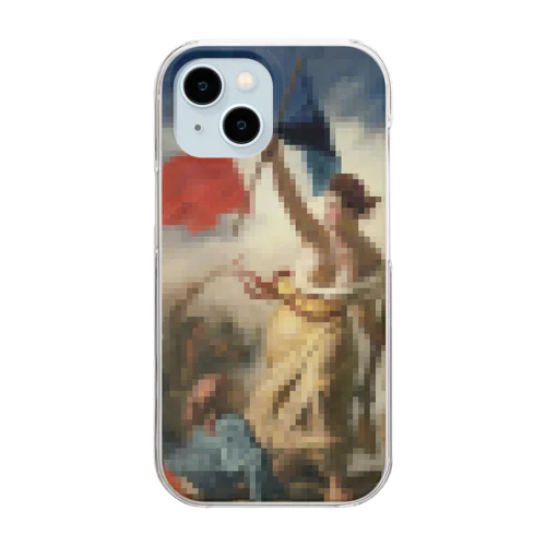 モザイクアート！「民衆を導く自由の女神」ドラクロワの名作 Clear Smartphone Case