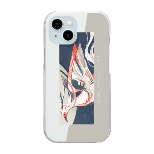 夜明けの朱（gray）【iPhone 11〜15用】 Clear Smartphone Case