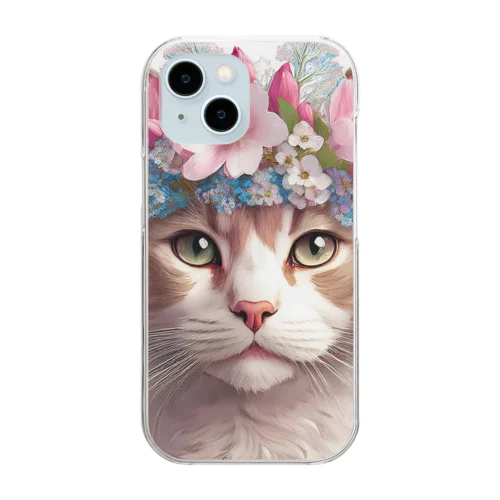季節の猫 Seasonal Cats　春 Clear Smartphone Case