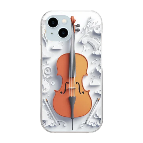 【音楽】チェロ(Cello) Clear Smartphone Case