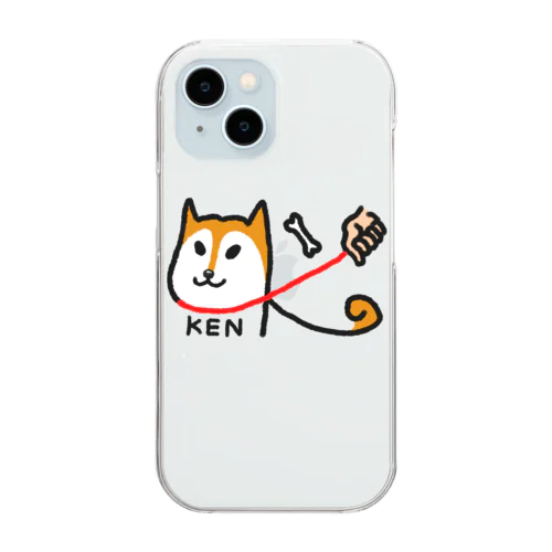 柴KEN（赤Ｔ字柴犬） Clear Smartphone Case