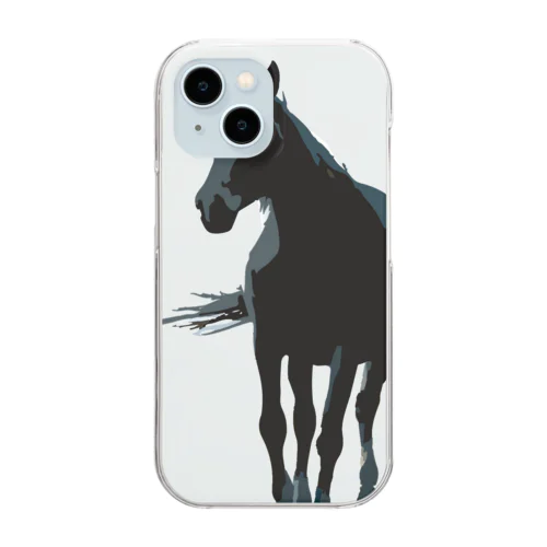 風になびく馬 Clear Smartphone Case