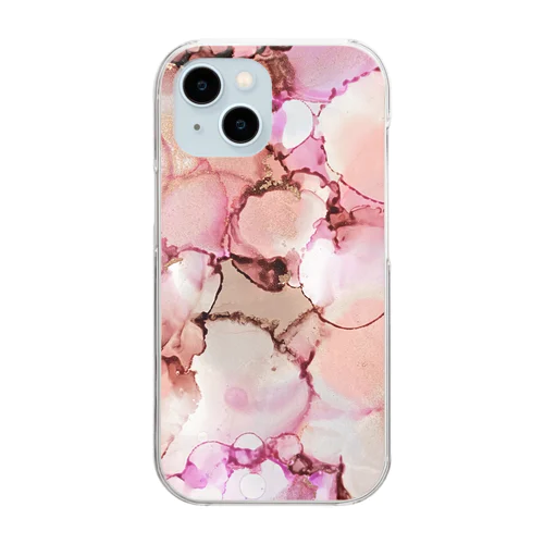 アルコールインクアート【恋色】 Clear Smartphone Case