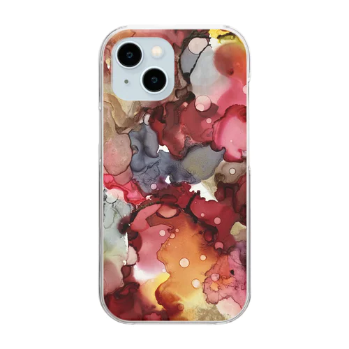 アルコールインクアート 【情熱】 Clear Smartphone Case