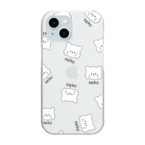 neko(シンプル) Clear Smartphone Case