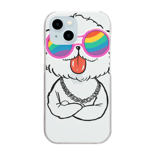 rainbow cool poodle Clear Smartphone Case