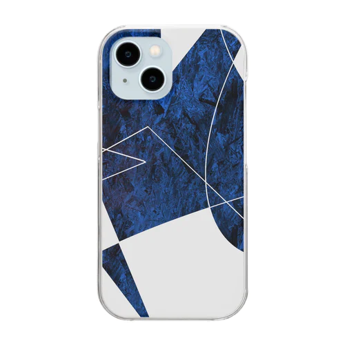 青と白のアート Clear Smartphone Case
