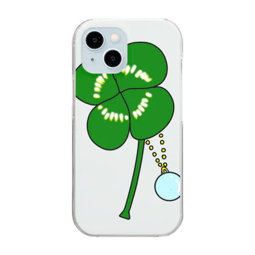 四つ葉のクローバー（アクアマリン） Clear Smartphone Case