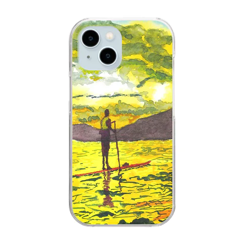 夕日とSUP Clear Smartphone Case