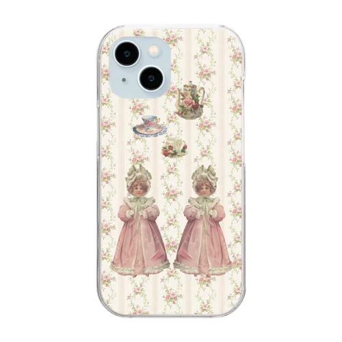 Tea time twins Clear Smartphone Case