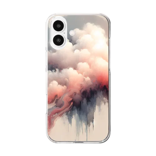 雲の断片を描くミニマルな形 Clear Smartphone Case