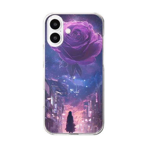 紫の薔薇　ねむらぶ1425 Clear Smartphone Case